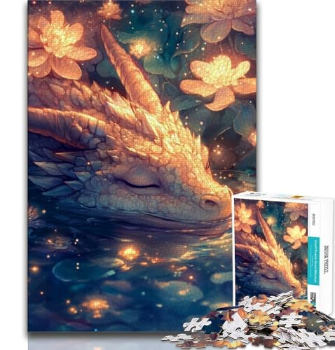 Schlafender Drache, Puzzle für Erwachsene, 1000 Teile, hilft dem Gehirn, süchtig machendes Spielzeug zu trainieren, um Geduld zu fördern, EIN Kunstwerk (50x75cm) von LYXIANY