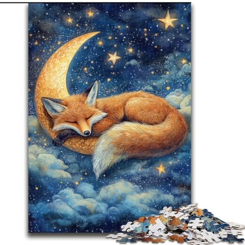 Schlafender Fuchs, 1000-teiliges Puzzle für Teenager, Lernspielzeug, Familienspiele, geeignet als Schreibtischdekoration (50x75cm) von LYXIANY
