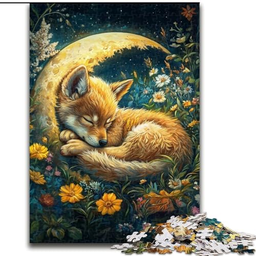 Schlafender Fuchs, Puzzle für Erwachsene, 1000 Teile, Spielzeug, intellektuelles Spiel, Künstlersammlung, Bildende Kunst (Größe 50x75cm) von LYXIANY