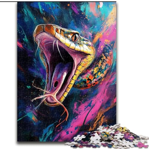 Schlangen-Graffiti-Puzzle, 1000 Teile, für Erwachsene ab 14 Jahren, Stressabbau, Frauen (26x38cm) von LYXIANY