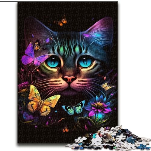 Schmetterlings-Katzen-Puzzle, 1000 Teile, pädagogisches Denkspiel, künstlerische Heim- und Bürodekoration, ab 14 Jahren, Größe 38x26cm Schmetterlings-Katzen-Puzzle, 1000 Teile, pädagogisches Denkspiel, künstlerische Heim- und Bürodekoration, ab 14 Jahren, Größe 38x26cm von LYXIANY