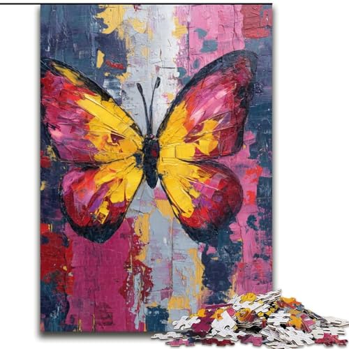 Schmetterlings-Ölgemälde, 1000-teiliges Puzzle für Erwachsene und Jugendliche, zum Zeitvertreib zu Hause, jedes Teil ist einzigartig – anspruchsvolles Familienspiel (50x75cm) von LYXIANY