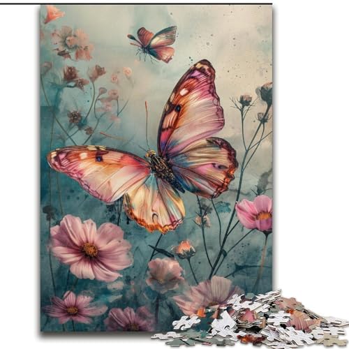 Schmetterlingspuzzles für Erwachsene und Jugendliche, Spielzeug, Lernspiele, Stressabbau, Wichtelgeschenke für Kinder ab 14 Jahren (50x75cm) von LYXIANY
