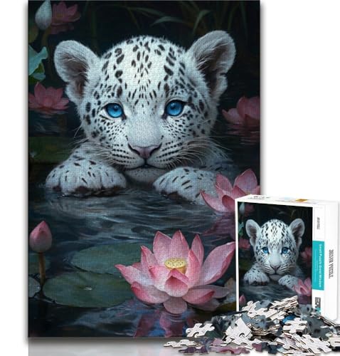 Schneeleopardenbaby, 1000-teiliges Puzzle für Erwachsene und Jugendliche, Lernspiele, Wanddekoration, einzigartige Geburtstags (50x75cm) von LYXIANY