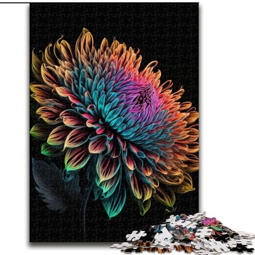 Schöne Blume 1000 Teile Puzzle für Erwachsene und Jugendliche, Lernspielzeug, lustige Familienspiele, einzigartige Heimdekoration (26x38cm) von LYXIANY