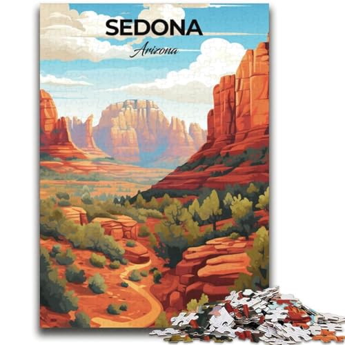 Sedona Arizona Reise-Puzzles für Teenager, 1000 Puzzles, anspruchsvolles Spiel und Familienspiel, Wanddekoration, einzigartige Geburtstags (38x52cm) von LYXIANY