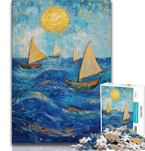 Segelboot-Ölgemälde-Puzzle für Erwachsene, 1000-teiliges Puzzle, Denkspiel, Wanddekoration, einzigartige Geburtstags, 50x75cm Segelboot-Ölgemälde-Puzzle für Erwachsene, 1000-teiliges Puzzle, Denkspiel, Wanddekoration, einzigartige Geburtstags, 50x75cm von LYXIANY