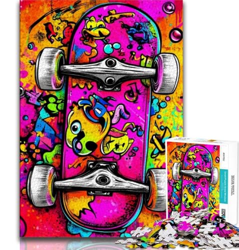 Skateboard-Puzzle 1000 Teile für Erwachsene und Jugendliche, Lernspielzeug, ganze Familie (38x26cm) von LYXIANY