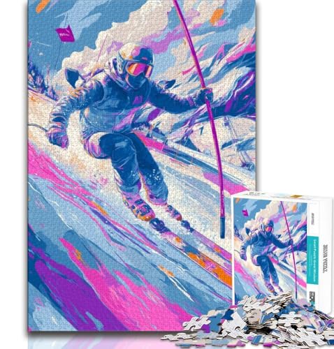 Skifahrer-Puzzle 1000 Teile für Erwachsene und Jugendliche, Spielzeug, Lernspiele, Stressabbau, tolle Geschenke und Spielzeuge (75x50cm) von LYXIANY