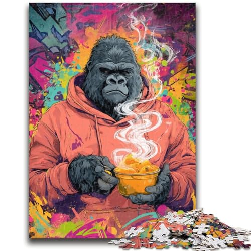 Smoky Chimpanzee Puzzles für Erwachsene und Jugendliche, anspruchsvolles Spiel und Familienspiel, ganze Familie (38x26cm) von LYXIANY
