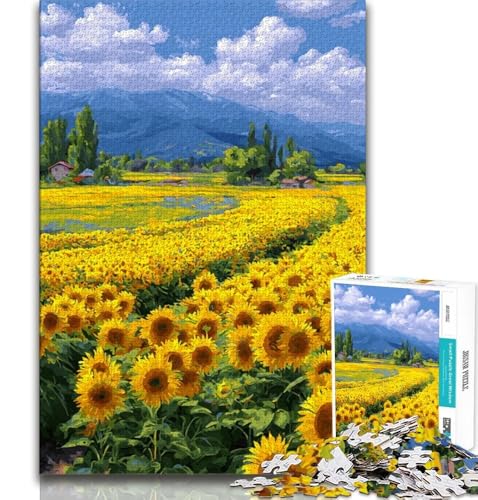 Sonnenblume 1000-teiliges Puzzle für Erwachsene und Jugendliche, Lernspielzeug, ganze Familie (38x26cm) von LYXIANY