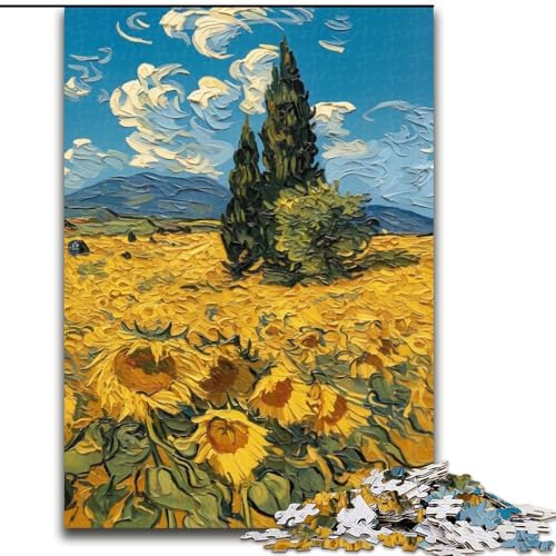 Sonnenblumen-Ölgemälde, 1000-teiliges Puzzle für Teenager, Staycation, Zeit totschlagen, jedes Teil ist einzigartig – anspruchsvolles Familienspaßspiel, 26x38cm Sonnenblumen-Ölgemälde, 1000-teiliges Puzzle für Teenager, Staycation, Zeit totschlagen, jedes Teil ist einzigartig – anspruchsvolles Familienspaßspiel, 26x38cm von LYXIANY