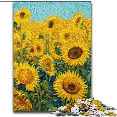 Sonnenblumen-Puzzle, 1000 Teile, für Jugendliche ab 14 Jahren, Geschenkideen zur Heimdekoration (26x38cm) von LYXIANY