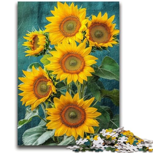 Sonnenblumen-Puzzles für Erwachsene und Teenager, Puzzle, Spielzeug, Lernspiele, Stressabbau, tolle Geschenke und Spielzeuge (50x75cm) von LYXIANY
