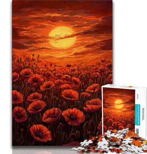 Sonnenblumen im Sonnenuntergang-Puzzle, 1000 Teile, für Teenager, Denkspiel, Wanddekoration, einzigartige Geburtstags (50x75cm) von LYXIANY