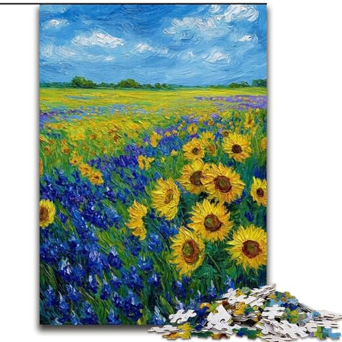 Sonnenblumenfeld-Puzzle, 1000 Teile, für Teenager ab 14 Jahren, Geschenkideen zur Verbesserung des Gedächtnisses (26x38cm) von LYXIANY
