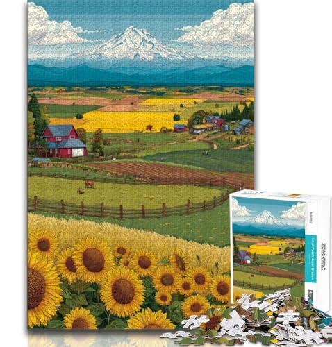 Sonnenblumenfeld-Puzzles für Teenager, helfen dem Gehirn, süchtig machendes Spielzeug zu trainieren, um Geduld zu fördern EIN Kunstwerk, 50x75cm von LYXIANY