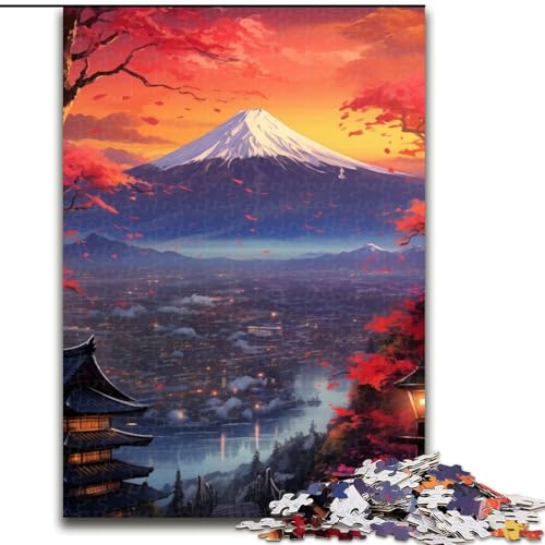 Sonnenuntergang am Berg Fuji, 1000 Teile, Puzzle für Jugendliche, geeignet für Personen ab 14 Jahren, Geschenkideen zur Heimdekoration (26x38cm) von LYXIANY
