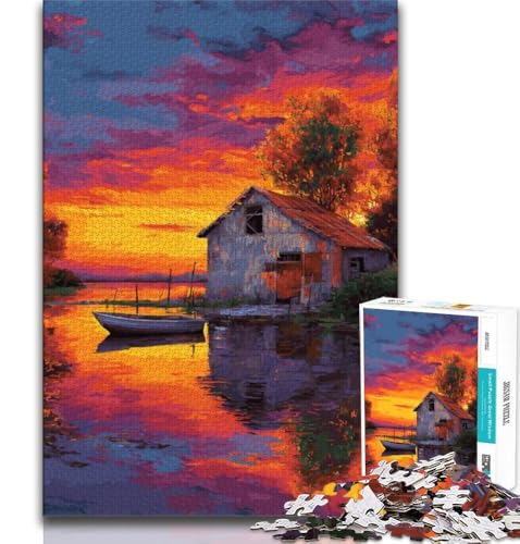 Sonnenuntergangslandschaft, 1000-teiliges Puzzle für Erwachsene und Jugendliche, Denkspiel, Wanddekoration, einzigartige Geburtstags (38x26cm) von LYXIANY