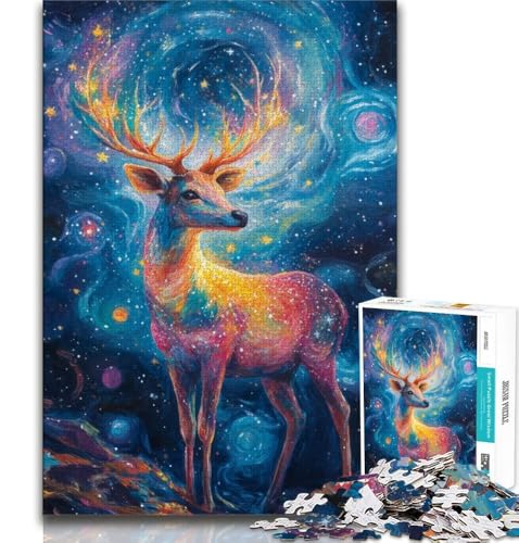 Space Deer 1000-teiliges Puzzle für Erwachsene und Jugendliche, Quizspiel, Wanddekoration, einzigartige Geburtstags, 38x26cm von LYXIANY