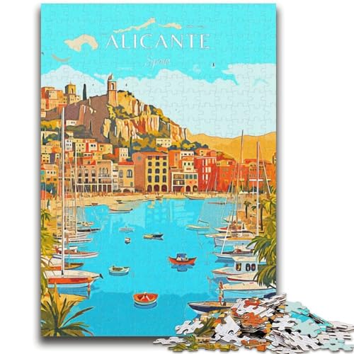 Spanien Alicante Reise 1000 Teile Puzzle für Jugendliche und Erwachsene, anspruchsvolles Spiel und Familienspiel Eltern-Kind-Interaktion 1000 Teile (26x38cm) von LYXIANY