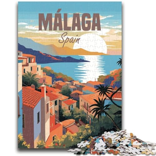 Spanien-Malaga-Reise-Puzzle für Erwachsene, 1000 Puzzleteile, anspruchsvolles Spiel, ganze Familie, 1000 Teile (26x38cm) von LYXIANY