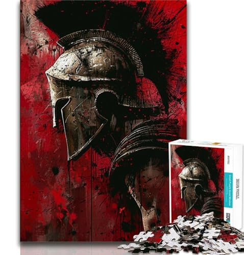 Spartanischer Krieger, Mal-Puzzle für Teenager, anspruchsvolles Spielzeug, jedes Teil ist einzigartig – anspruchsvolles Familienspiel (38x26cm) von LYXIANY