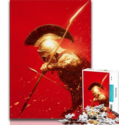Spartanischer Krieger, Mal-Puzzle für Teenager, anspruchsvolles Spielzeug, jedes Teil ist einzigartig – anspruchsvolles Familienspiel (50x75cm) von LYXIANY