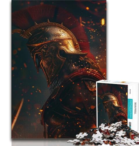 Spartanischer Krieger, Mal-Puzzles für Teenager, dekomprimierendes intellektuelles Lernspielzeug, geeignet als Schreibtischdekoration (38x26cm) von LYXIANY