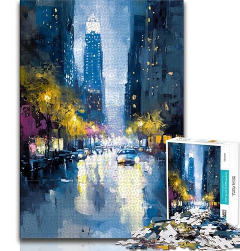 Stadtbild-Ölgemälde, 1000-teiliges Puzzle für Erwachsene und Jugendliche, anspruchsvolles Spielgeschenk, ganze Familie (38x26cm) von LYXIANY