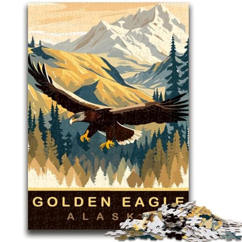 Steinadler-Puzzles für Erwachsene, Lernspielzeug, Familienspiele mit passendem Poster und Quizblatt (50x75cm) von LYXIANY
