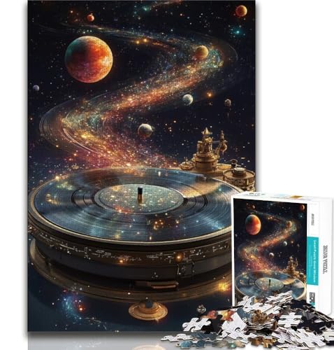 Sternenhimmel-Phonographen-Puzzle für Teenager, 1000-teiliges Puzzle, Herausforderung der Gehirnintelligenz, süchtig machendes Spielzeug für die Heimdekoration (38x26cm) von LYXIANY