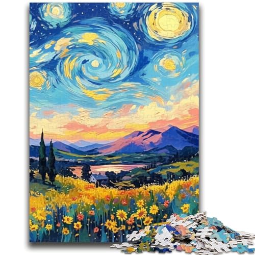 Sternenhimmel-Puzzle mit Bergen für Erwachsene und Teenager, Puzzle, entspannendes intellektuelles Lernspielzeug, Wichtelgeschenke (38x26cm) von LYXIANY