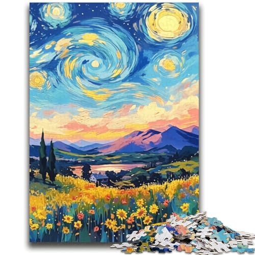 Sternenhimmel-Puzzle mit Bergen für Erwachsene und Teenager, Puzzle, entspannendes intellektuelles Lernspielzeug, Wichtelgeschenke (38x52cm) von LYXIANY