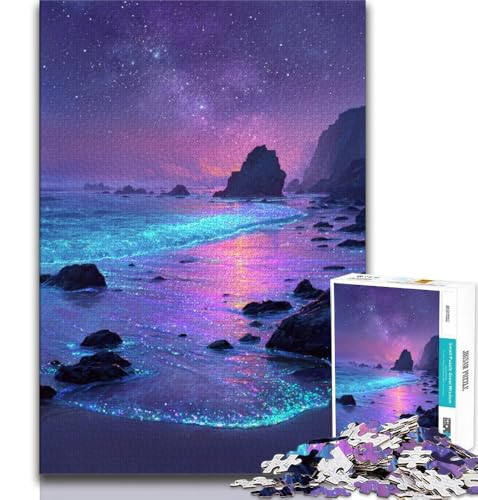 Strand-Milchstraße-Nachtansicht-Puzzle 1000 Teile für Teenager, Denkspiel, Wanddekoration, einzigartige Geburtstags (38x26cm) von LYXIANY