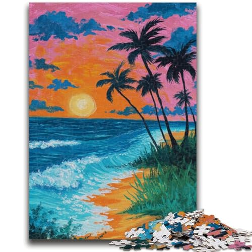 Strand-Puzzles für Erwachsene und Teenager, Puzzle, Spielzeug, Lernspiele, Stressabbau, tolle Geschenke und Spielzeuge (50x75cm) von LYXIANY
