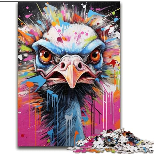 Straußen-Graffiti-Puzzle, 1000 Teile, für Erwachsene, anspruchsvolles Denkspiel für Teenager, Spaß für den Spieleabend mit der Familie, 26x38cm Straußen-Graffiti-Puzzle, 1000 Teile, für Erwachsene, anspruchsvolles Denkspiel für Teenager, Spaß für den Spieleabend mit der Familie, 26x38cm von LYXIANY