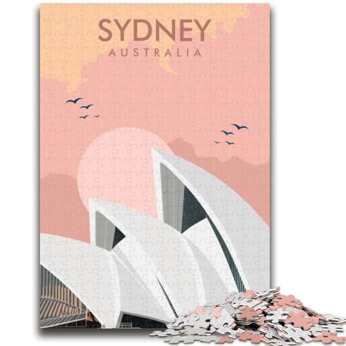 Sydney Australien Reise-Druckpuzzles für Teenager, 1000-teiliges Puzzle, herausforderndes Spiel und Familienspiel, Eltern-Kind-Interaktion, 1000 Teile (50x75cm) von LYXIANY
