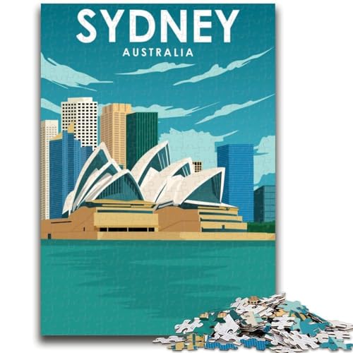 Sydney Australien Reise-Puzzle 1000 Teile für Erwachsene, anspruchsvolles Spiel, Geschenke für die ganze Familie, 1000 Teile (50x75cm) von LYXIANY