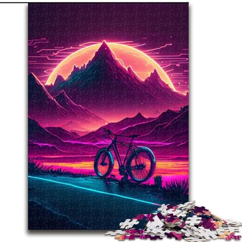 Synthwave Bike 1000-teiliges Puzzle Anspruchsvolles Denkspiel – Entspannendes Spielzeug für Teenager Größe 50x75cm von LYXIANY
