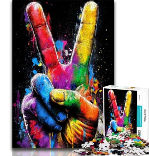 The Yeah Gesture 1000-teiliges Puzzle für Erwachsene und Jugendliche, anspruchsvolle Familienaktivitätsspiele, DIY-Spielzeug für die Wanddekoration zu Hause, Geschenke (38x26cm) von LYXIANY