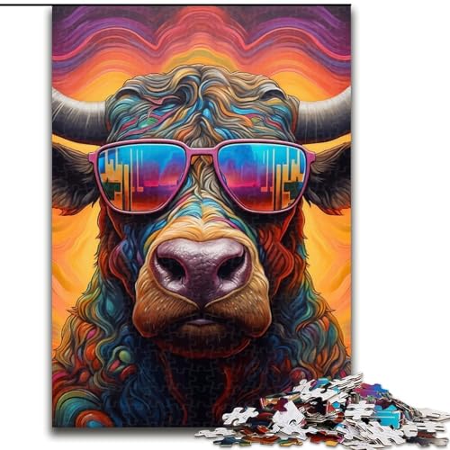 Tier-Büffel-Puzzle, 1000 Teile, anspruchsvolles Denkspiel, entspannendes Spielzeug für Teenager, Größe 50x75cm von LYXIANY
