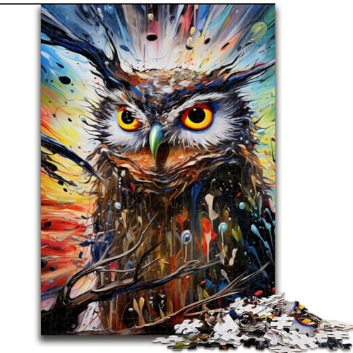 Tier-Eule, 1000-teiliges Puzzle, anspruchsvolles Denkspiel – entspannendes Spielzeug für Teenager, Größe 50x75cm von LYXIANY