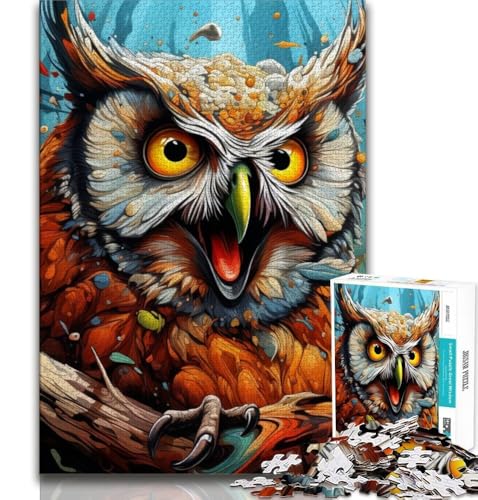 Tier-Eulen-Puzzle für Erwachsene, 1000-teiliges Puzzle, Denkspiel, Wanddekoration, einzigartige Geburtstags, 50x75cm Tier-Eulen-Puzzle für Erwachsene, 1000-teiliges Puzzle, Denkspiel, Wanddekoration, einzigartige Geburtstags, 50x75cm von LYXIANY