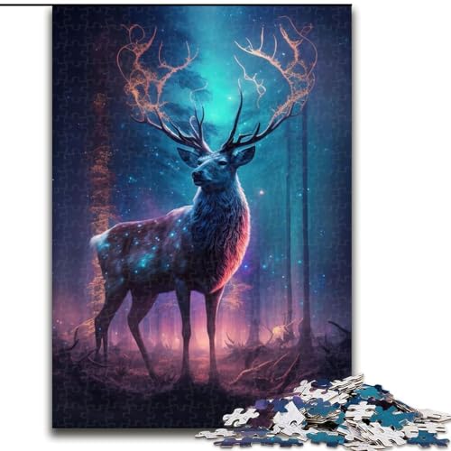 Tier-Hirsch-Puzzle für 1000 Teile, Holzpuzzle, anspruchsvolles Denkspiel für Teenager, Spaß für den Familienspieleabend, Größe 50x75cm von LYXIANY