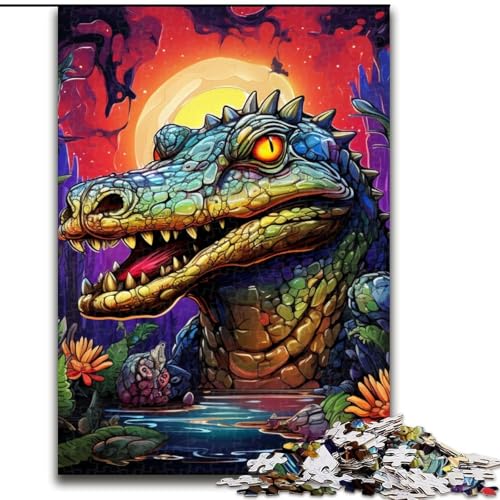 Tier-Puzzle mit Nilkrokodilen, 1000 Teile, anspruchsvolles Denkspiel, entspannendes Spielzeug für Teenager, Größe 50x75cm von LYXIANY