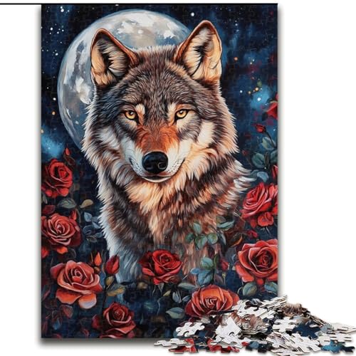 Tier-Wolf-Puzzle für Erwachsene, 1000 Teile, Stressabbau, schwierige Herausforderung für die Heimdekoration für 14+ (Größe 26x38cm) von LYXIANY