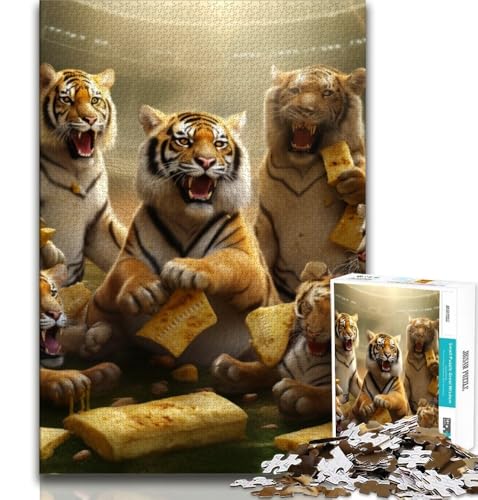 Tierparty-Puzzle mit 1000 Teilen für Erwachsene und Jugendliche, Denkspiel, Wanddekoration, einzigartige Geburtstags (50x75cm) von LYXIANY