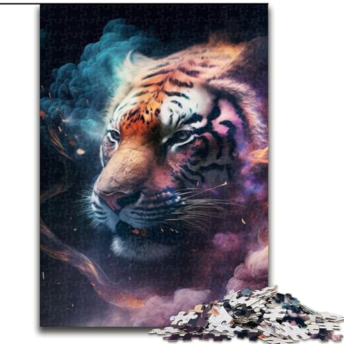 Tiger Nebula 1000-teiliges Puzzle Anspruchsvolles Denkspiel – Entspannendes Spielzeug für Teenager, Größe 50x75cm von LYXIANY