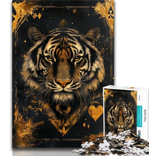 Tiger Poker Puzzles für Teenager, 1000 Teile, helfen dem Gehirn, süchtig machendes Spielzeug zu trainieren, um Geduld zu fördern, tolles Geschenk (75x50cm) von LYXIANY